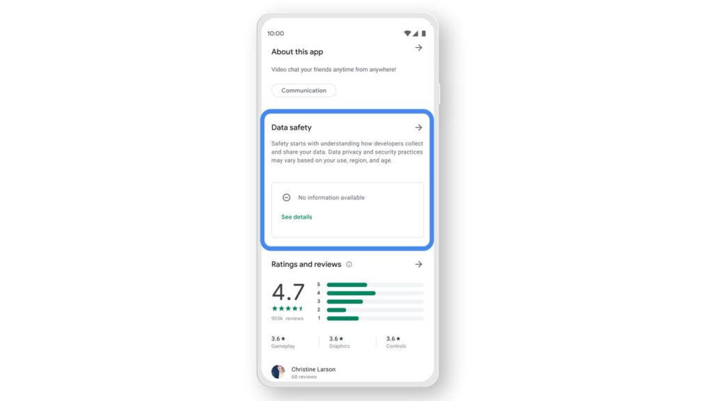 Google Data Safety Section: Display more Information about Users!